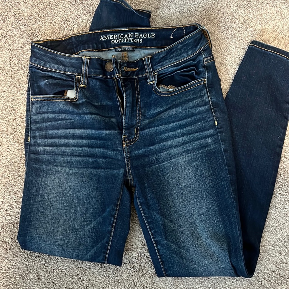 American eagle super super stretch 6 short jeggings denim
